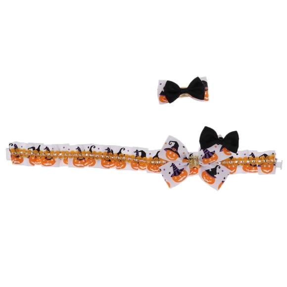 Conjunto de Collar y Horquilla para perro y gato Sunnimix Traje de Halloween Talla S y L