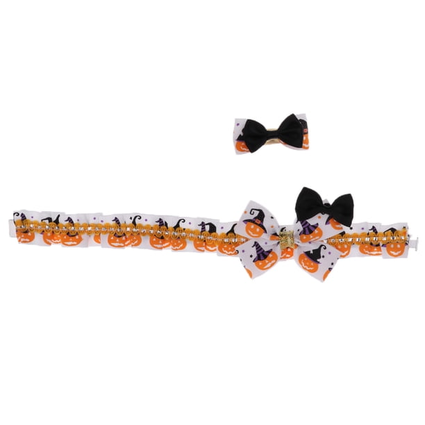 Conjunto de Collar y Horquilla para perro y gato Sunnimix Traje de Halloween Talla S y L