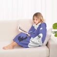 thumbnail image 4 of Halloween Ghost Bat Pattern Blanket Hoodies for Kids 6-13YR Oversize Wearable Blanket Hoodies for Boys Girls Teens, 4 of 7