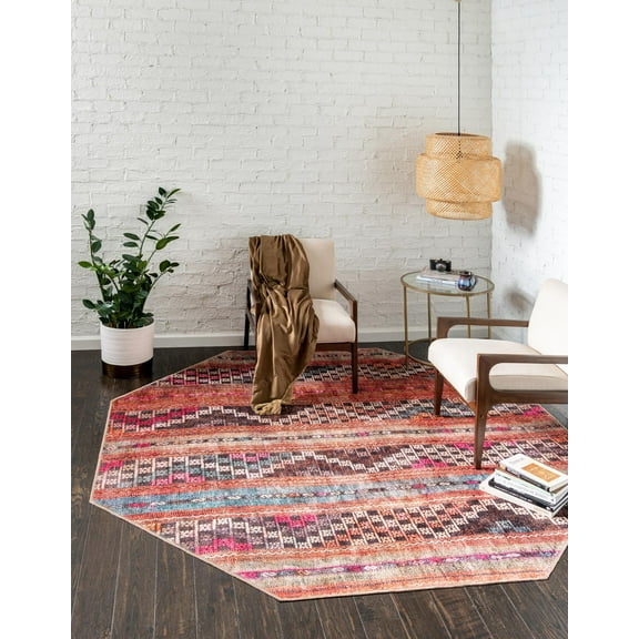 Unique Loom Timeless Collection Area Rug - Andrew (7' 6" Octagon Multi/Blue)
