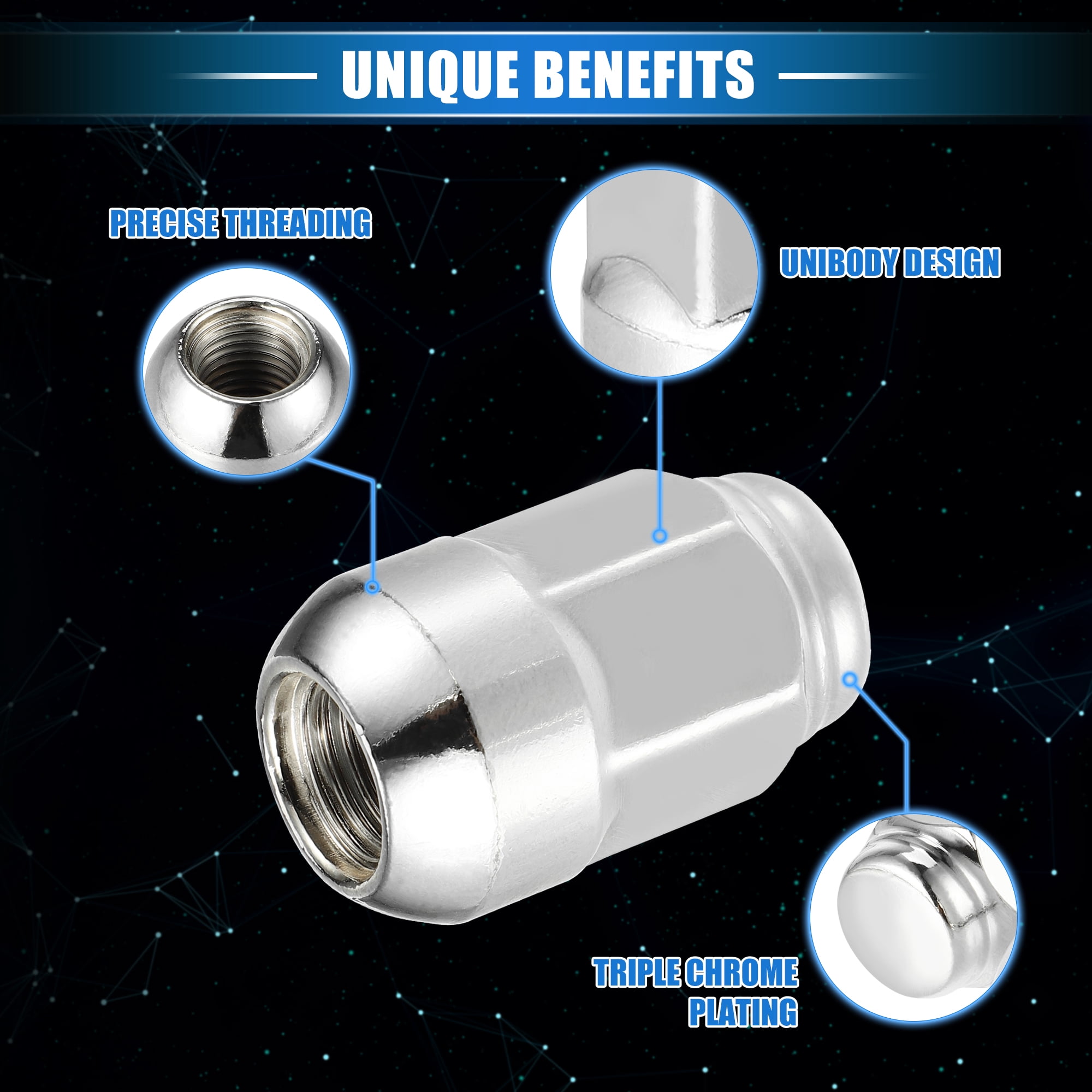 Unique Bargains Conical 60 Degree Seat Hexagon Wheel Lug Nuts for Acura CL 2003 5