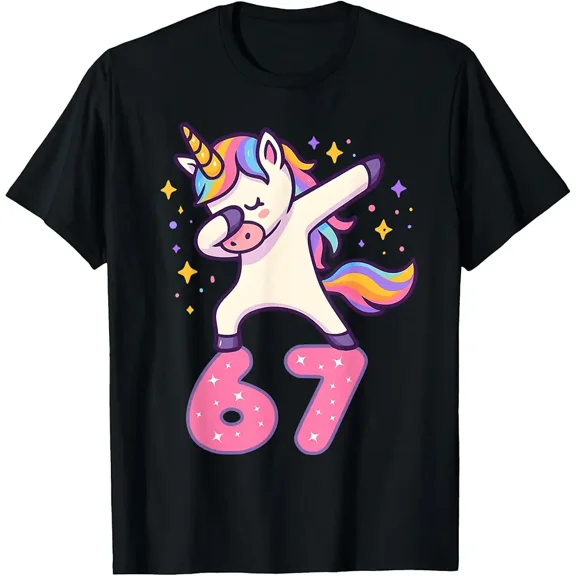 67 Unicorn Girls Six Seven Meme Brainrot Unisex T-Shirt, up to Size 5XL