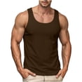 thumbnail image 2 of Wiyuqeen Mens Solid Racerback Tank Top Scoop Neck Sleeveless Gym Workout Shirt Summer Athletic Muscle Tee S-3XL, 2 of 6