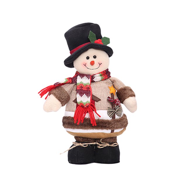 Adorno navideño de mesa con forma de muñeco de nieve, decoración para fiestas en casa, regalo navideño y juguete para niños (Muñeco de nieve, posición aleatoria del sombrero).