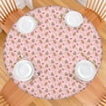thumbnail image 2 of Pink Christmas Gingerbread Pattern Round Fitted Tablecloth with Elastic Edge,Dining Table Cover Waterproof,Outdoor Round Tablecloth for Camping,Dining,Indoor and Outdoor, 2 of 7