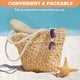 thumbnail image 4 of Sombrero de paja para niños con circunferencia de 52-54 cm, protector solar, guirnalda para exteriores, sombrero de copa plana, sombrero de playa para la playa, sombrero para el sol plegable Beige, 4 of 5