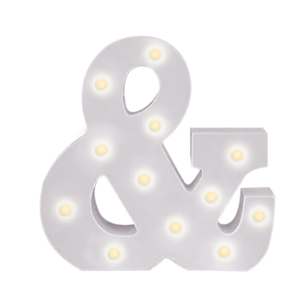 White LED Light Up Letters Christmas Alphabet Home Decoration MFD Satin Finish