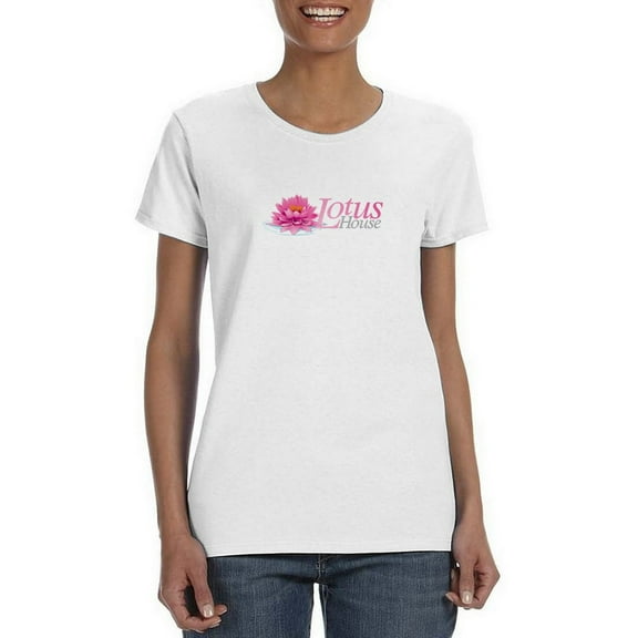 Lotus House Lotus Flower Spiritual Yoga Symbol Women White T-Shirt, Female x-Large