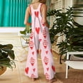 thumbnail image 6 of Kixjoy Overalls for Women Casual Plus Size Wide Leg Jumpsuit Valentine's Day Winter Baggy Pant Heart Print Fashion Overalls for Women with Pockets, Red M, 6 of 6