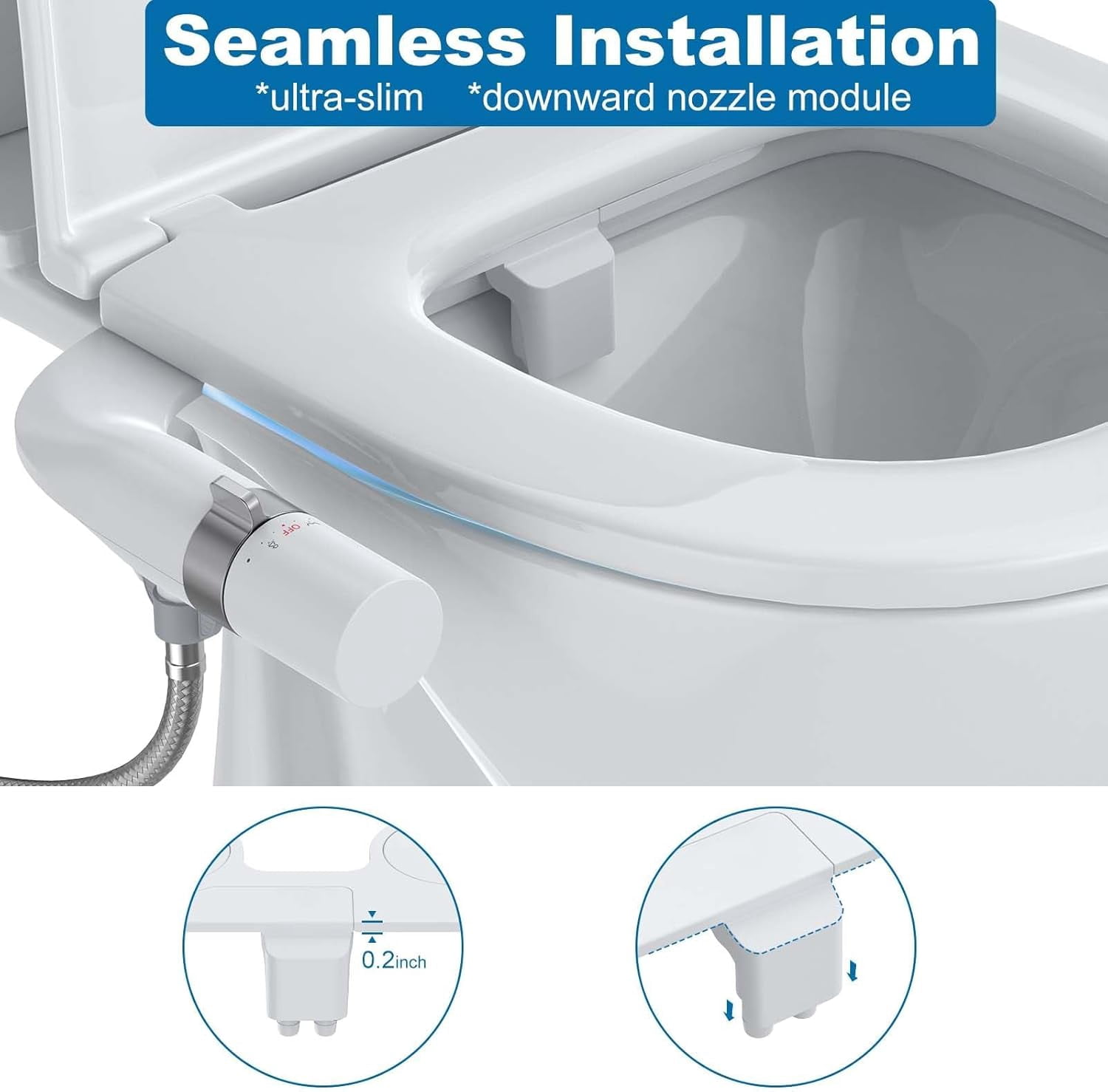 ChaoLink Bidet Attachment for Toilet with Water Pressure Control and Self-Cleaning Dual Nozzles