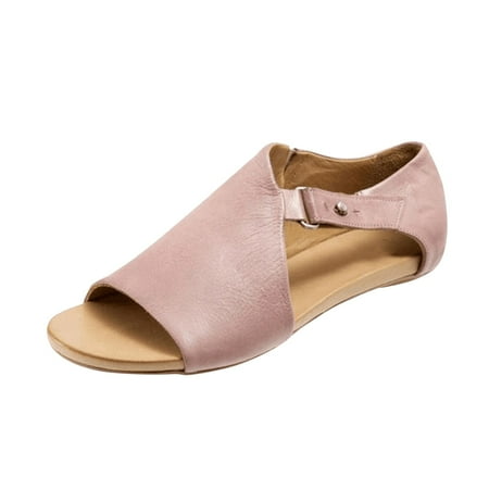 CHOII 50% off Clearance Women Sandals Summer Beach Flat Strap Open Toe Shoes Flip Flops Casual Cushionaire Sandals Summer Sandals for Women 2024 Pink/7.5