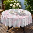 thumbnail image 4 of Pioneer Flower Floral Print Pattern Round Tablecloth 60 X 60 Inch, Wrinkle Resistant Wipeable Table Cloth for Kitchen Dining Picnic Patio Party, 4 of 6