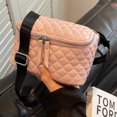thumbnail image 4 of Bolso bandolera para mujer Bolso grande de cuero PU Bolsas tipo satchel acolchados (Rosa), 4 of 8