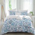 thumbnail image 2 of Blue Paisley Bedding 3 Piece Duvet Cover Set California King, Ethnic Abstract Art Vintage Soft Microfiber Comforter Cover with Zipper Closure & Pillowcases, Wrinkle & FadeResistant Quilt Cover, 2 of 9