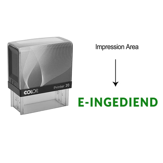 eloria E-Ingediend Self Inking Rubber Stamp Business Custom Stamp Office Stationary, Color: Green Ink