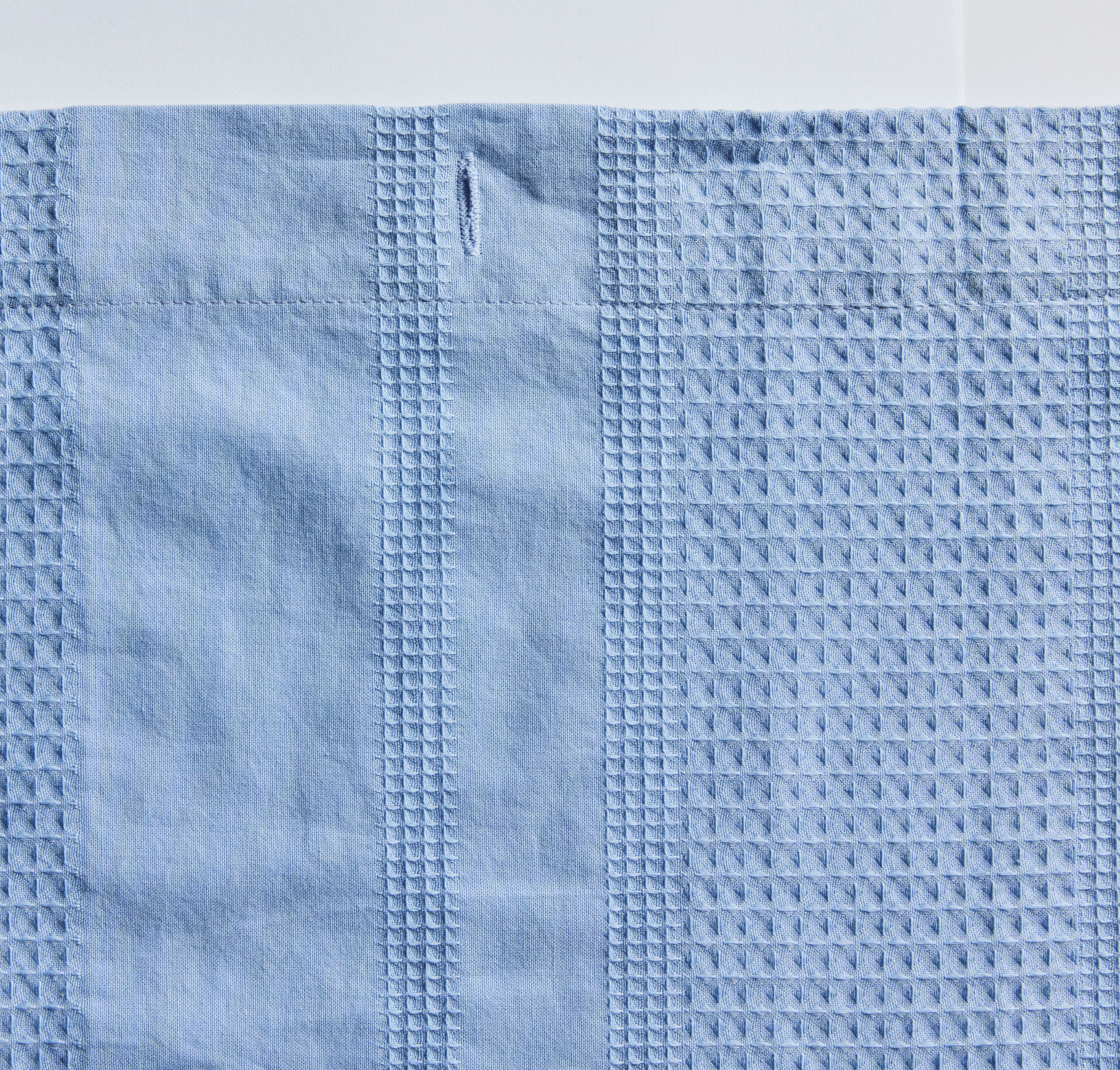 Better Homes & Gardens Blue Water Waffle Stripe Shower Curtain, 72 in x 72 in