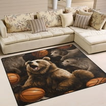 BZSMCE Vintage Area Rugs Basketball Bears Creative Area For Home