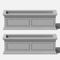 Veradek Brixton Window Box 36" Plastic Planter 2-Pack Gray