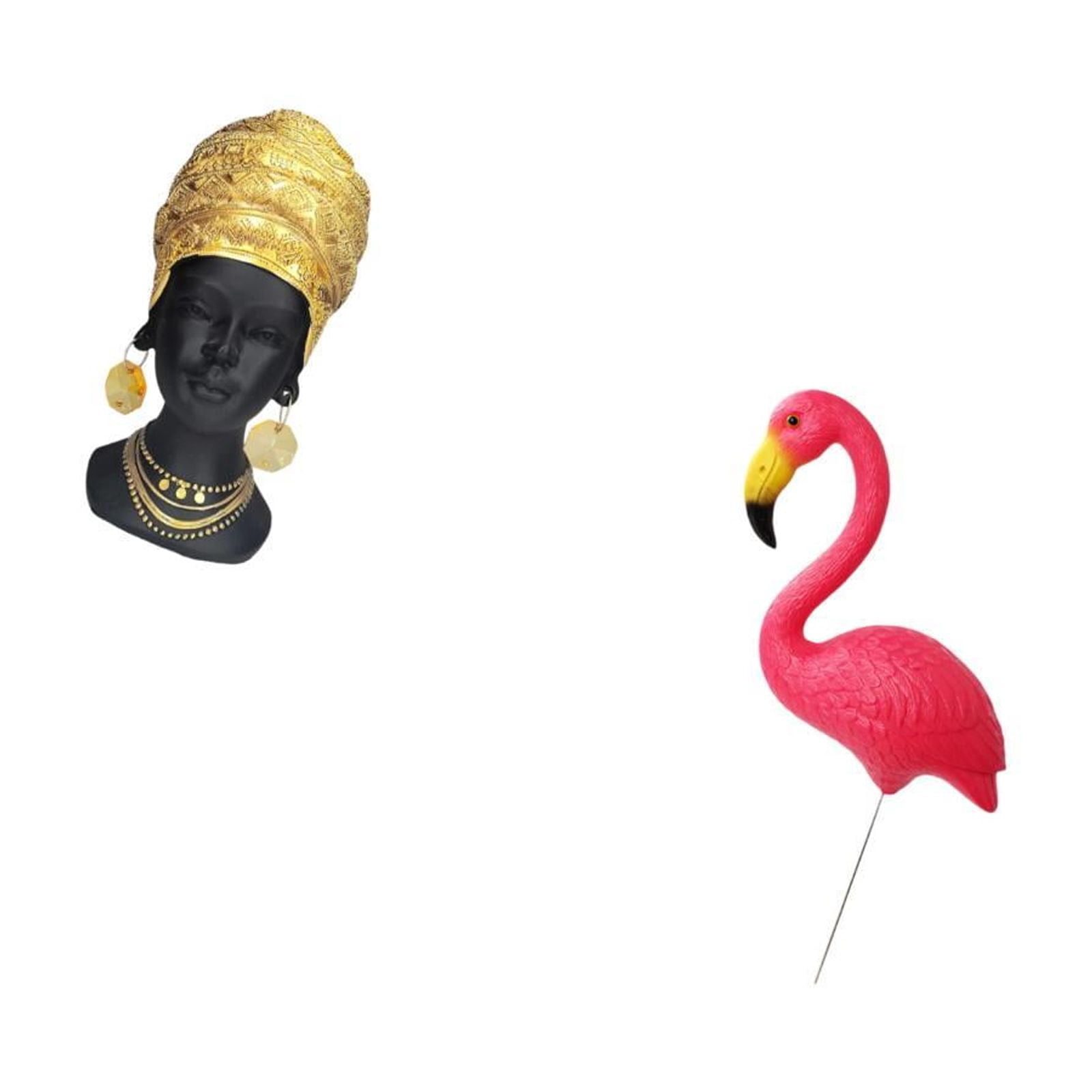 CarpNettore African Woman Bird Statue Tabletop Ornament Figurine Yard Art Centerpiece Resin Creative Sculpture for Home Decor Entrance Shelf Holiday Spring