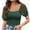 Green, variant on Timegard Going out Tops for Women Scoop Neck Mesh Puff 1/2 Sleeve Ribbed Tee Comfy Tops Summer Fashion