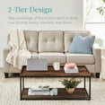 thumbnail image 3 of Best Choice Products 44in 2-Tier Rectangular Tray Top Coffee Table,  Accent Furniture w/ Metal Frame,  Shelf - Brown, 3 of 7