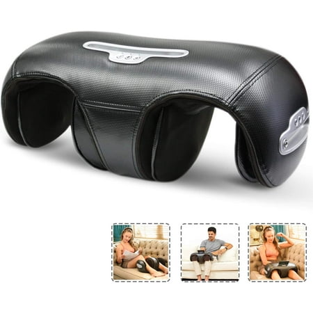 VANI Knee Heating Vibration Massager,Portable Rechargeable Electric Air Pressure for Joint Pain Relief,Black
