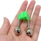 thumbnail image 2 of 10 piezas de campana de alerta dual con alarma extra fuerte para caña de pescar en tono plateado verde, 2 of 4
