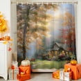 thumbnail image 4 of Shower Curtains Sets for Bathroom Decor Forest Cottage Fall Maple Leaf Waterproof Bathroom Curtain with Hooks, Watercolor Floral Meadow for Bathroom Decor,36x72IN, 4 of 6