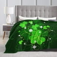 thumbnail image 5 of Yibo Super Soft Cozy Flannel Blanket for All Seasons St Patrick S Day Clover Lightweight Blanket for Bed/Couch/Sofa/Camping- Green Lucky Shamrocks Irish Clover, 5 of 8