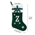 thumbnail image 3 of Leodye 1pcs Christmas Stockings with Initials, 17X36in Small Embroidered Letter Knit Green Christmas Stocking for Family Holiday Decorations and Xmas Tree, 3 of 5