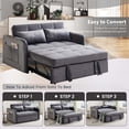 thumbnail image 5 of Onbeam 55.5" Pull Out Sofa Bed, Futon Sleeper Sofa Couch Loveseats with USB Socket, Side Pockets for Living Room-Gray, 5 of 9