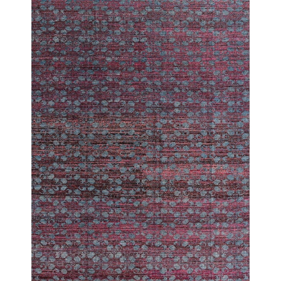 Ahgly Company Indoor Rectangle Abstract French Lilac Purple Abstract Area Rugs, 2' x 5'