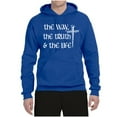 thumbnail image 2 of Wild Bobby The Way, The Truth & The Life Inspirational/Christian Unisex Graphic Hoodie Sweatshirt, Royal, Large, 2 of 5