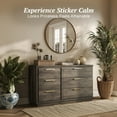 thumbnail image 4 of BELLEZE 6 Drawer Dresser for Bedroom and Closet, 54" Mid-Century Modern Wood Chest of Drawers, Wide Storage Organizer Cabinet for Living Room, Hallway, or Apartment, Brown, 4 of 7