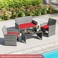 thumbnail image 2 of Gymax 4 Piece Patio Furniture Set Outdoor Wicker Conversation Set w/ Tempered Glass Coffee Table, 2 of 10