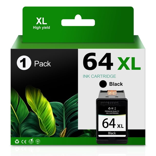 Cartucho de tinta Lamburee 64XL negro de alto rendimiento para HP Envy Photo