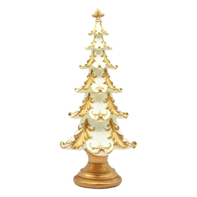 Figura de árbol de Navidad, estatua de árbol de Navidad, escultura artesanal para fiestas y festivales Blanco