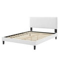 thumbnail image 3 of Platform Bed Frame, Full Size, Velvet, White, Modern Contemporary Urban Design, Bedroom Master Guest Suite, 3 of 10