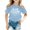 H596 Light Blue, variant on Likimi Toddler Child Girls Tshirts Crew Neck Short Sleeve Letter Print Soft Tee Light Blue Size 2-3 Years