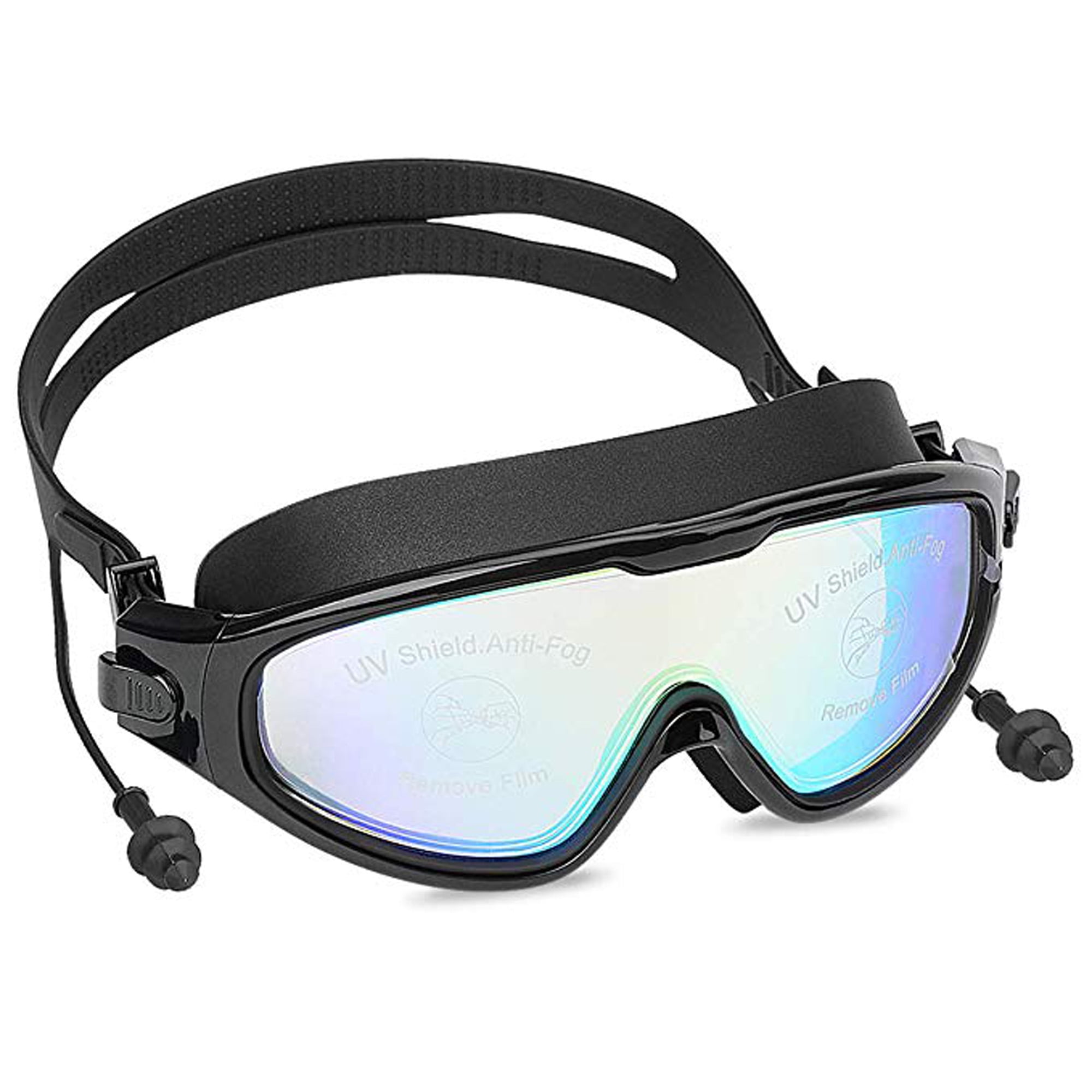 LELINTA Professional Swim Goggles with Ear Plugs, No Leaking Adjustable Fit AntiFog Waterproof