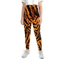 thumbnail image 2 of COEQINE Tiger Print Girls' Yoga Leggings Pants Full Length Athletic Trousers High Waist Tummy Control, for 10-11 Years Kids Girls, 2 of 7