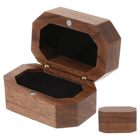 WASHWEPE Small Jewelry Boxes Jewelry Box Black Walnut Wood 1Pcs