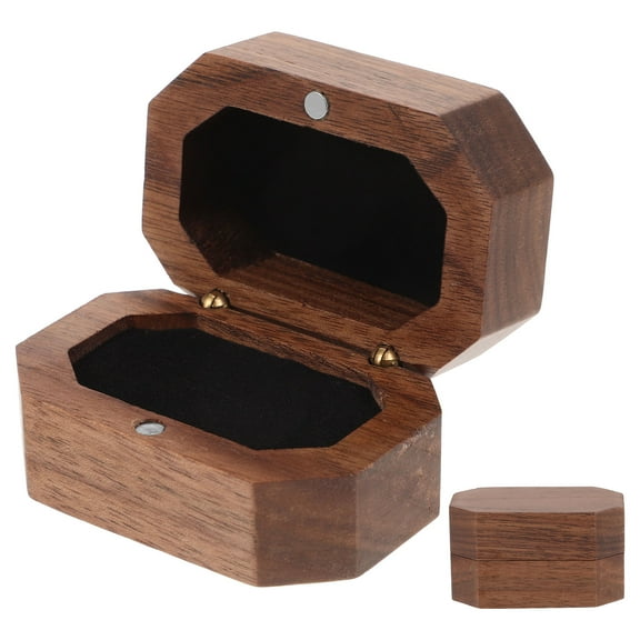 WASHWEPE Small Jewelry Boxes Jewelry Box Black Walnut Wood 1Pcs