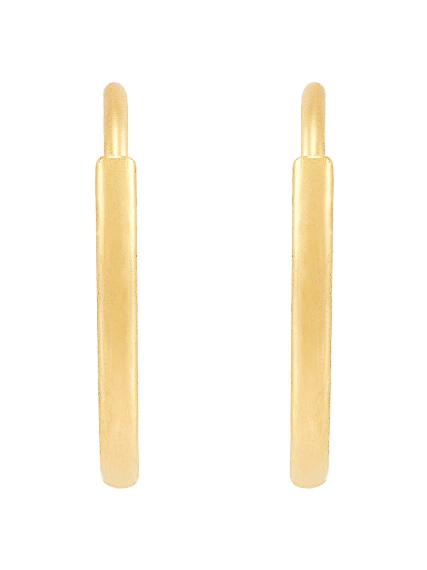 Brilliance Fine Jewelry Girls 10K Yellow Gold 10MM and 14MM Endless Hoop Earrings Set