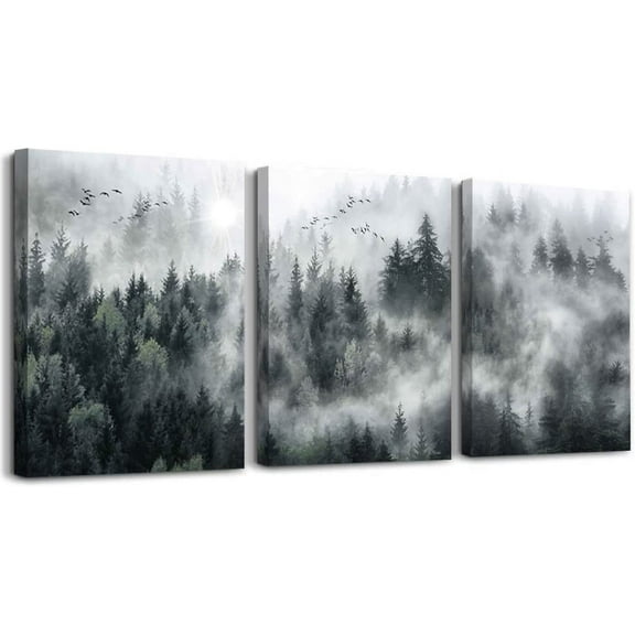 Black and white Abstract canvas Wall Art for living room Canvas Prints Artwork bathroom Wall Decor Abstract Mountain geometric Watercolor painting 3 Pieces bedroom wall decorations Home Decor