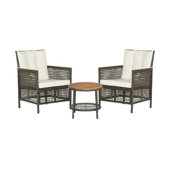 Resenkos 7 Pieces Patio Rattan Cushioned Conversation Furniture Set, Wicker Furniture Sets, Patio Conversation Sets with Cushions and Armrest