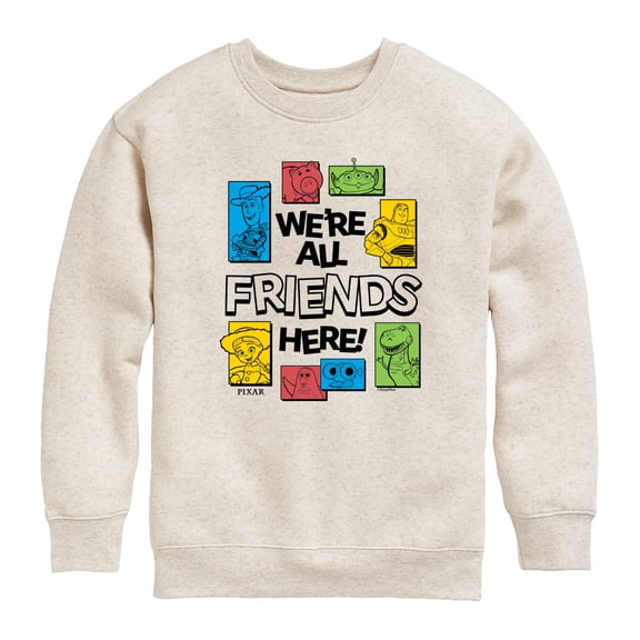 Toy Story - We're All Friends Here - Youth Boys Crew Fleece Sweatshirt