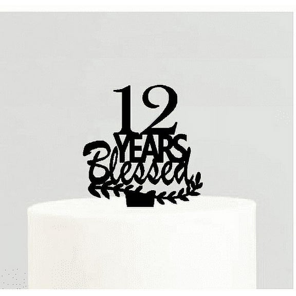 12th Birthday / Anniversary Blessed Years Cake Decoration Topper