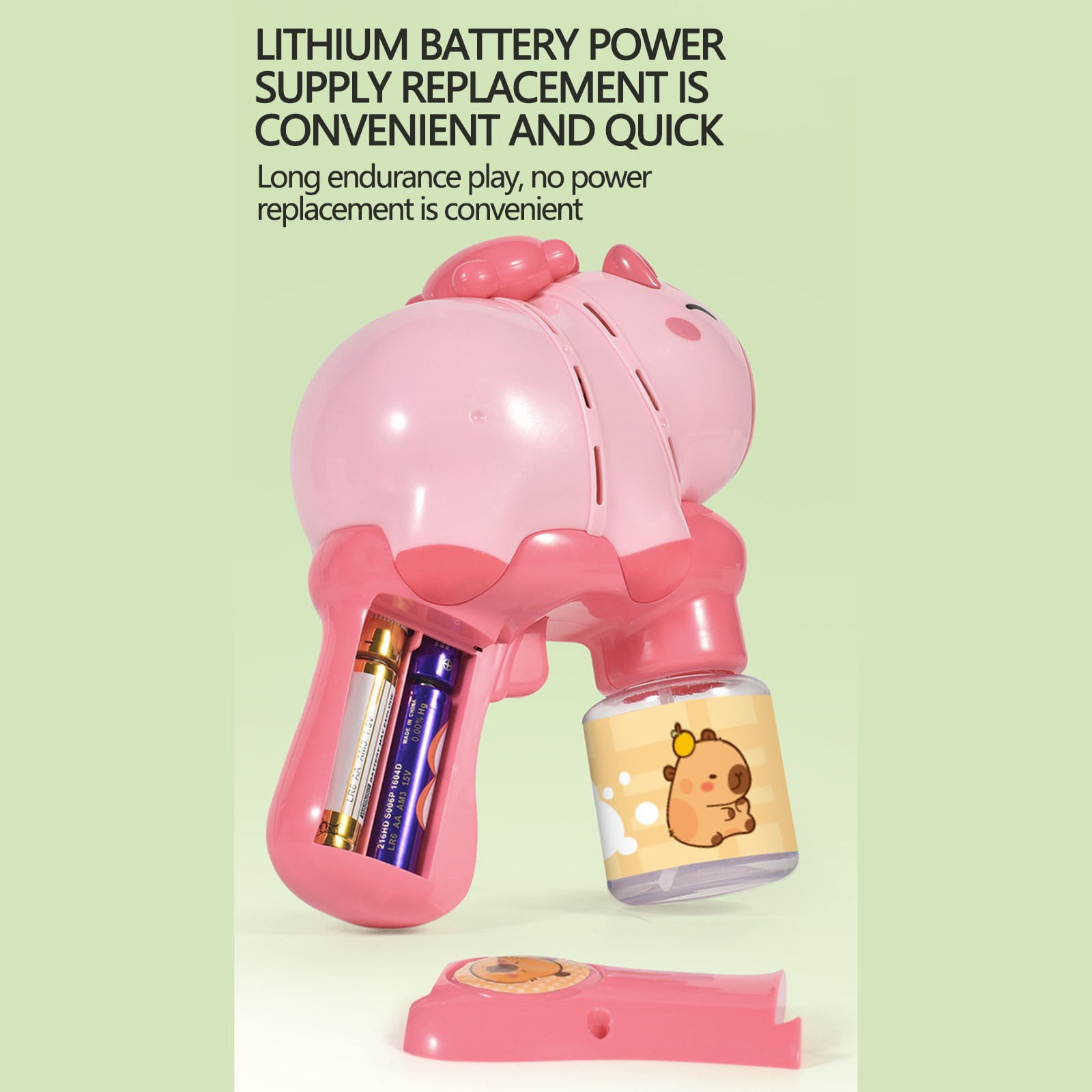 Cute Capybara Design Bubble Blower with Six Hole Continuous Bubble Production for Outdoor Play, Birthday Party Favors, Summer Beach Fun and Backyard Entertainment with Battery Powered Operation