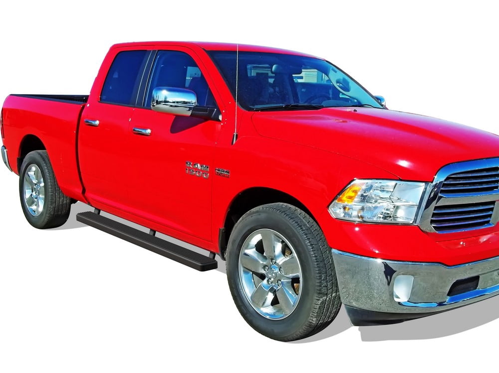 APS Running Boards 5 inches Matte Black Compatible with Dodge Ram 1500 2009-2018 Quad Cab Stainless Steel (Nerf Bars Side Steps Side Bars)